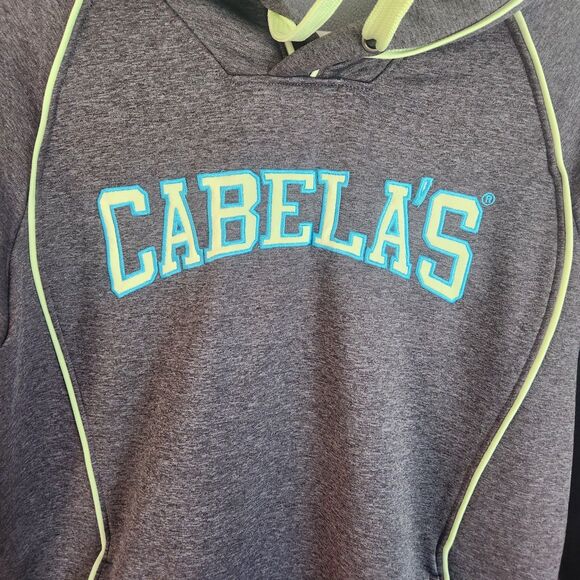 cabela's large gray green womens long sleeve Lined Hood hoodie sweatshirt - Picture 2 of 8